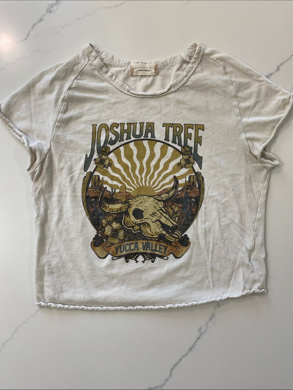 Altar'd State Joshua Tree Yucca Valley Cropped Graphic Tee Shirt Small